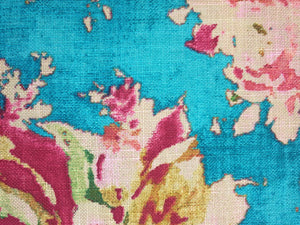 Floral Teal and Fuchsia Indoor Cushion Cover