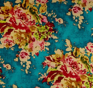 Floral Teal and Fuchsia Indoor Cushion Cover