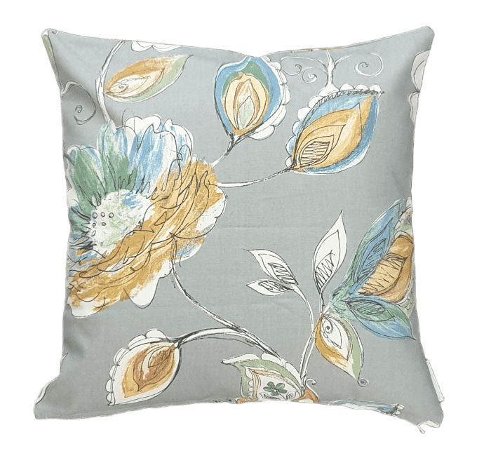 Delicate Grey Floral Indoor Cushion Cover