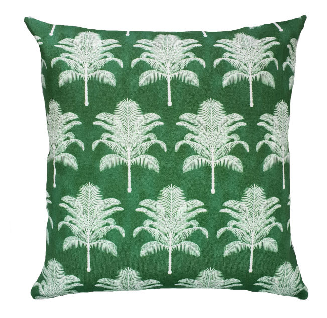 Emerald Green Palms Outdoor Cushion Cover