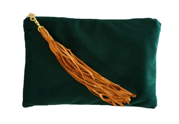 Emerald Green Velvet Clutch