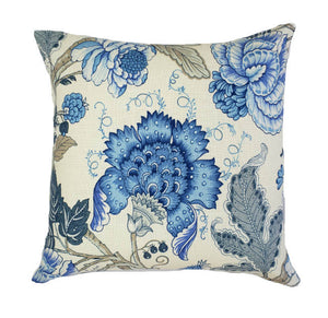 Blue Floral Hamptons Style Indoor Cushion Cover