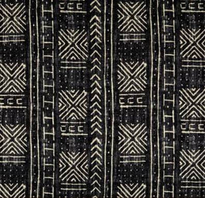 Tribal Mud Cloth Black Outdoor Cushion Cover