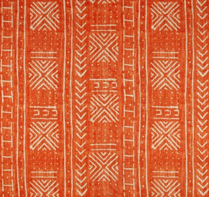 Tribal Mud Cloth Orange Indoor Cushion Cover
