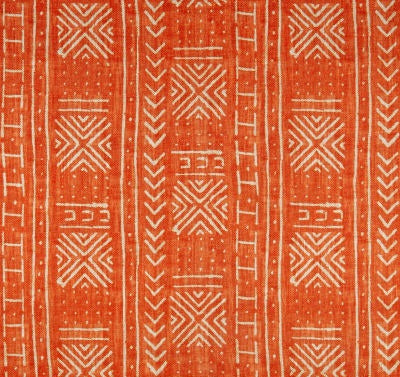 Tribal Mud Cloth Orange Indoor Cushion Cover