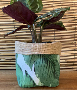 Swaying Palms Green Fabric Pot Holder Small