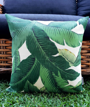 Green Swaying Palms Outdoor Cushion Cover