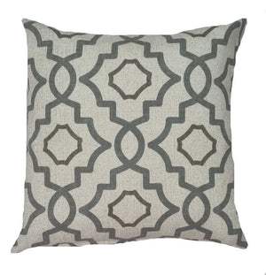 Grey Neutral Hamptons Geometric Indoor Cushion Cover