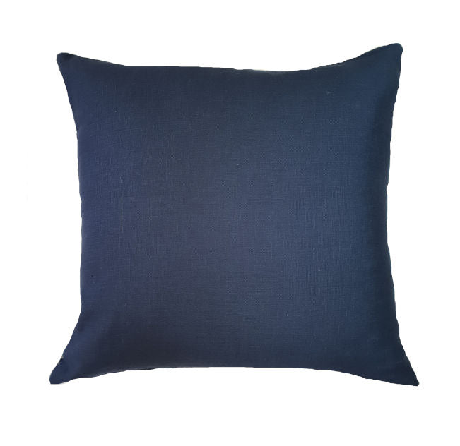 Blue Indigo Linen Indoor Cushion Cover