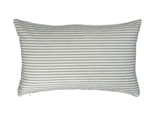 Light Grey/Blue Hamptons Striped Indoor Cushion Cover horizontal stripe