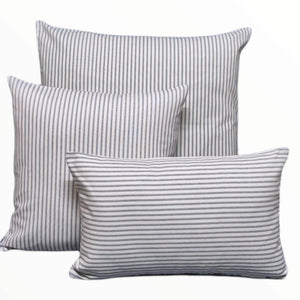 Light Grey Blue Hamptons Style Striped Cushions