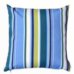 Lime Green Blue Stripe Outdoor Cushion 