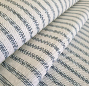 Light Grey/Blue Hamptons Striped Indoor Cushion fabric