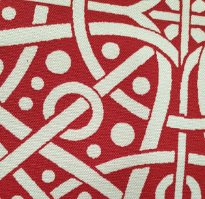 Red and White Tribal Circles Outdoor Cushion Cover