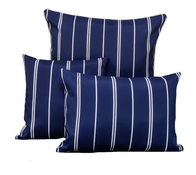 Blue Pin Stripe Hamptons Style Outdoor Cushion – Thread Candy