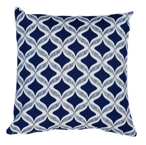Navy-Blue and White Diamond Outdoor Cushion Cover