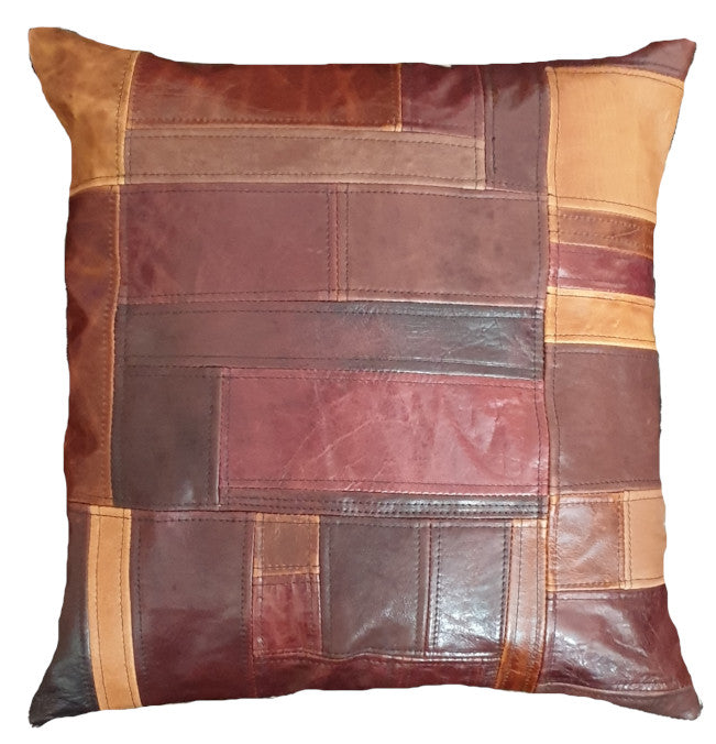Patchwork Leather Cushion Cover