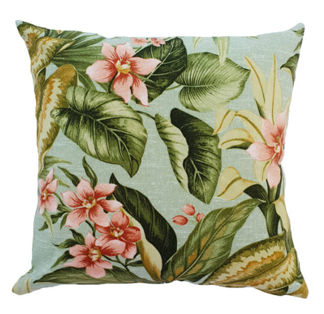 Jamaica Mist Tropical Orchids Outdoor Cushion Cover