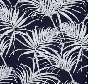 Navy and White Palms Outdoor Cushion Cover