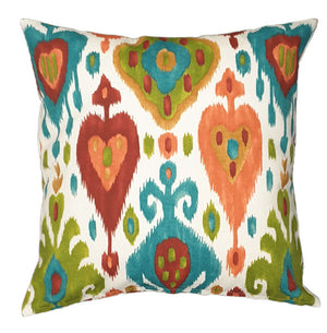 Red and Orange Pasco Ikat Outdoor Cushion Cover