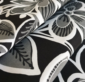 Bold Black and White Flowers Outdoor Cushion Cover