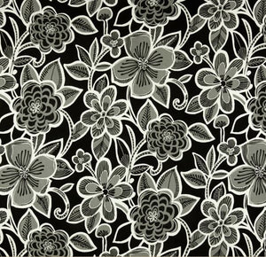 Bold Black and White Flowers Outdoor Cushion Cover