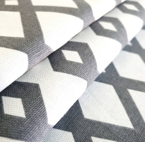 Grey and White Geometric Indoor Cushion Cover