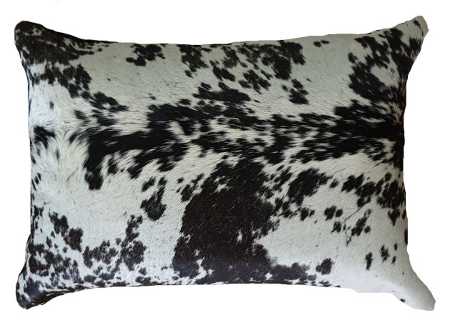 Salt and Pepper Cowhide Cushion Cover Lumbar 35cmx50cm