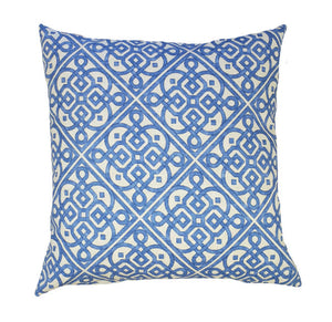 Sea Blue Hamptons Geometric Indoor Cushion Cover