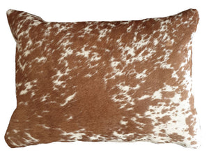 Tan and White Spotted Cowhide Cushion Cover