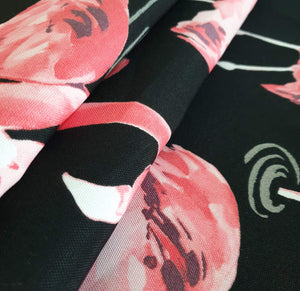 Black and Pink Flamingo Outdoor Cushion Cover