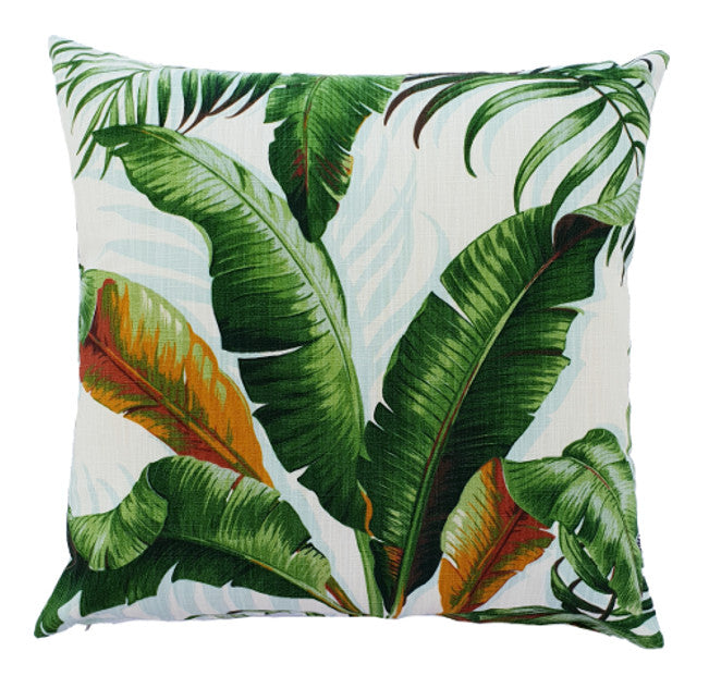 Tropical Green Banana Leaves Indoor Cushion Cover