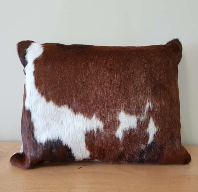 Brown and White Brindle Cowhide Cushion 35cm x 50cm