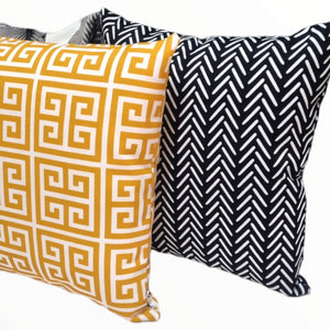Yellow and White Geometric Outdoor Cushion Cover