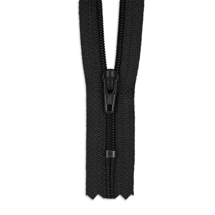 YKK Nylon 40cm (16") Black # 3 Closed End Zipper (Colour 580)