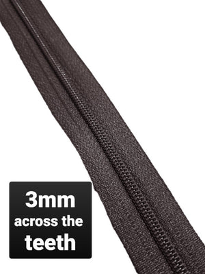 YKK Continuous Coil Zipper Number 3 Black