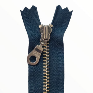 YKK Metal Zip Teal with Silver Donut Pull - Colour 390